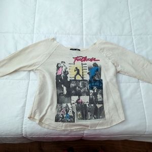 Off the shoulder Footloose crop long sleeve